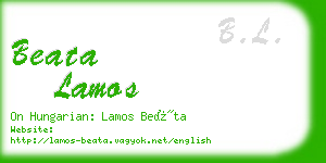 beata lamos business card